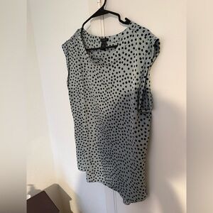 Ann Taylor Light Blue Polka Dot Blouse